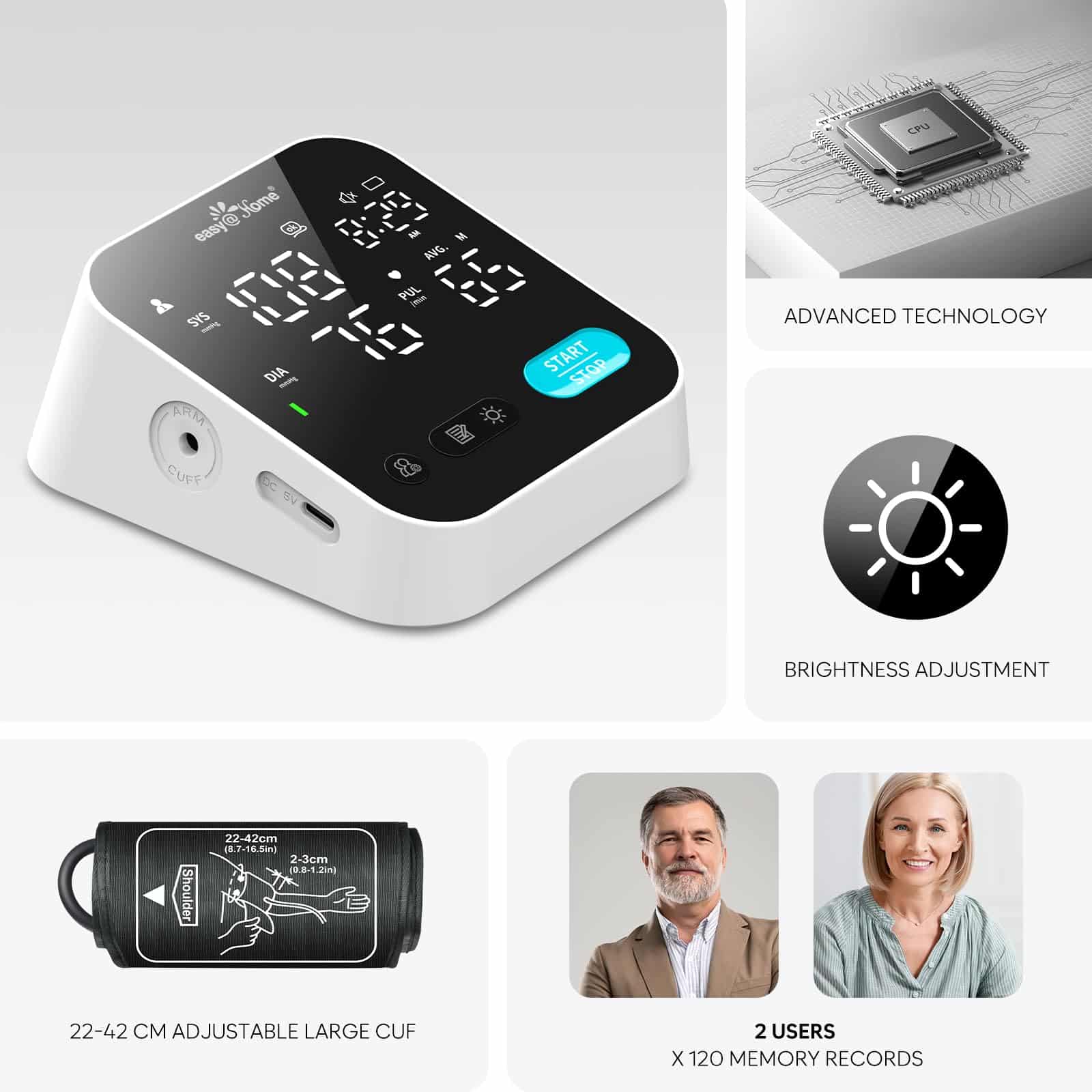 easy-home-misuratore-di-pressione-smart-da-braccio-monitor-pressione-arteriosa-a image 3
